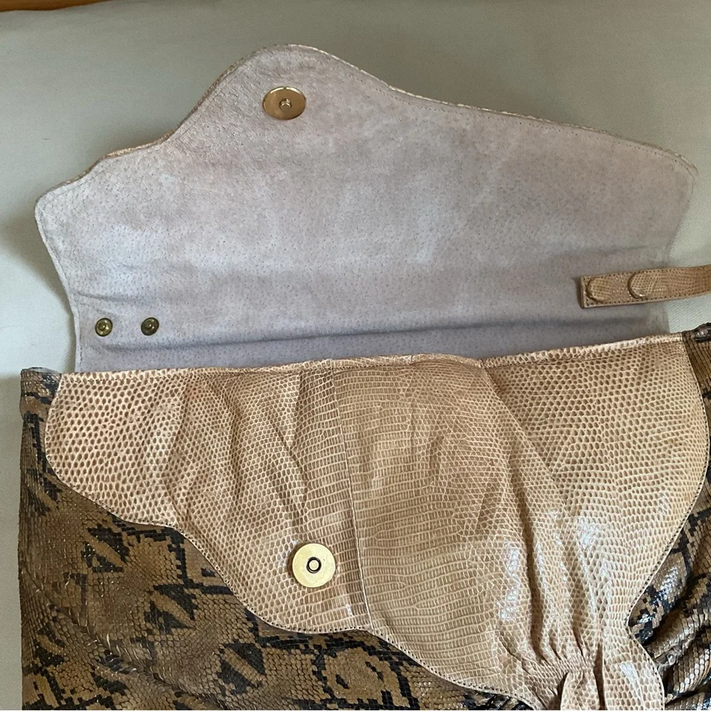 W.A. Thompson & Co Snake Skin Shoulder Bag Convertible Clutch LARGE RARE VINTAGE